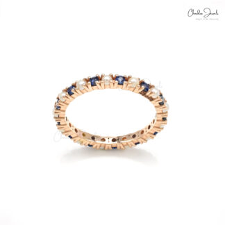 Elegant Blue Sapphire Eternity Ring for Women