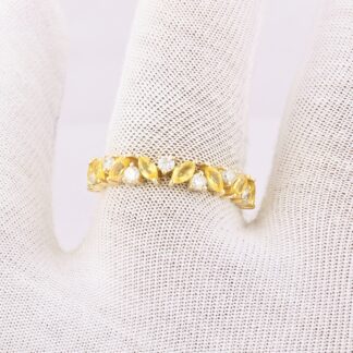 Sapphire Diamond Eternity Ring with Cluster Gemstone Design