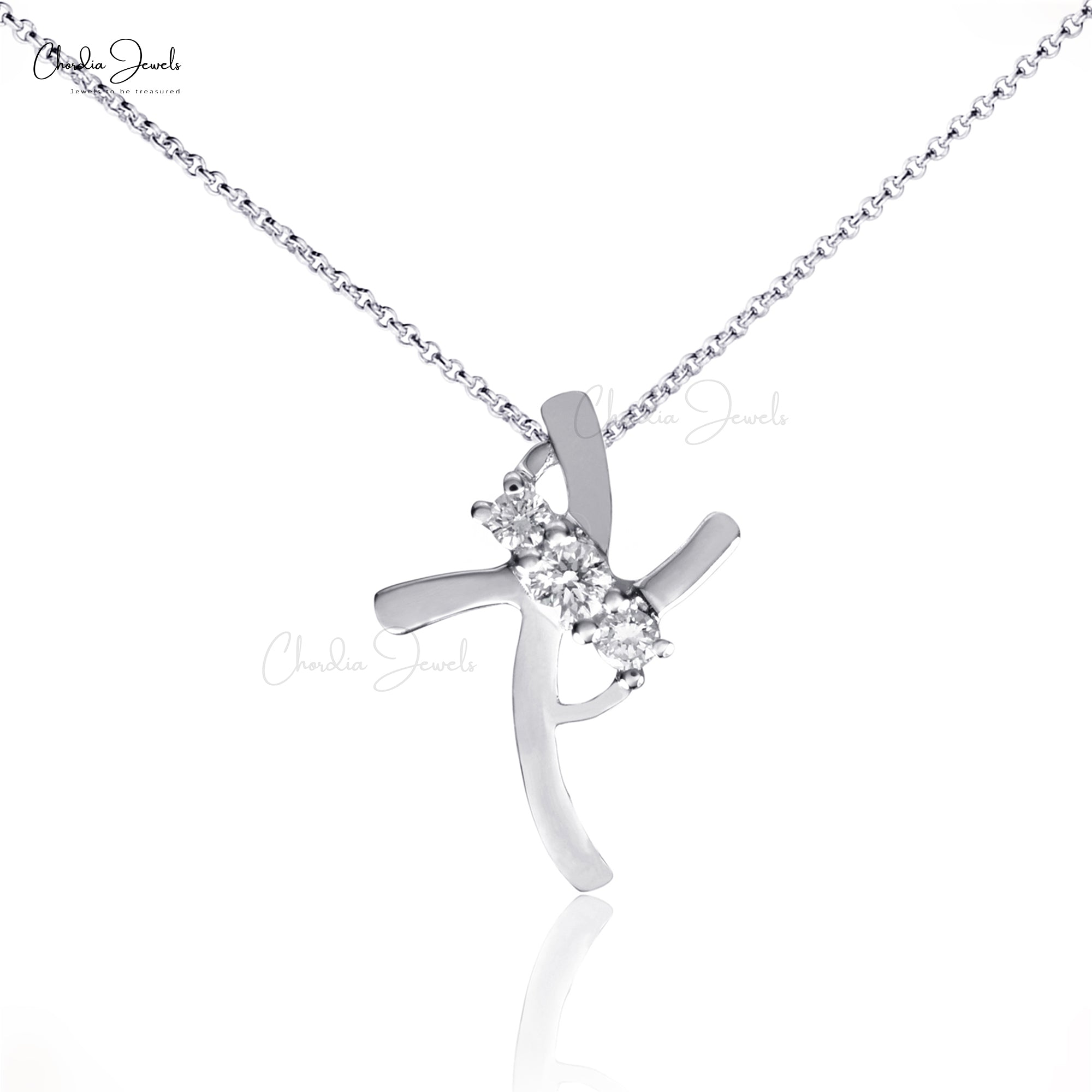 Brilliant Cut Unique Locket In Pure 14k White Gold Trio G-H Diamond Hallmark Pendant