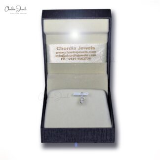 Three Stone Dainty Pendant In 14k Real White Gold G-H Diamond 2.1mm Round Pendants