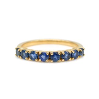 Natural Blue Sapphire Eternity Band in 14K Gold