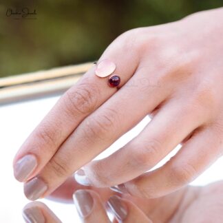 Split Shank Rose Quartz Ring In 14k Rose Gold Rhodolite Garnet Bezel Set Proposal Rings