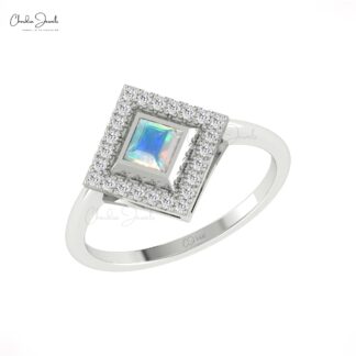 Natural Fire Opal Halo Ring In Solid 14k Gold Diamond And 0.32 Ct Gemstone Fine Jewelry