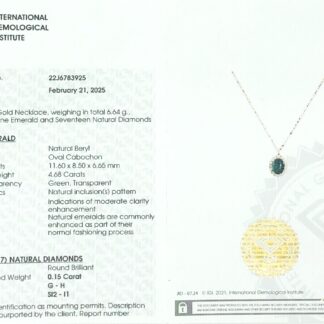 Statement Halo Necklace With 4.68 Ct Emerald Diamond Certified Necklace In 14k Yellow Gold