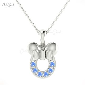 Genuine Round Rainbow Moonstone 0.2Ct Kids Pendant 14k Solid Gold Minimalist Jewelry For Her