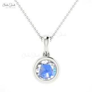 Delicate Dangle Wedding Pendant in Pure 14k Gold Moonstone Gemstone Necklace For Her