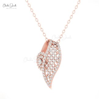 Natural White Diamond Cluster Pendant In 14k Pure Gold Minimalist Fine Jewelry For Mom