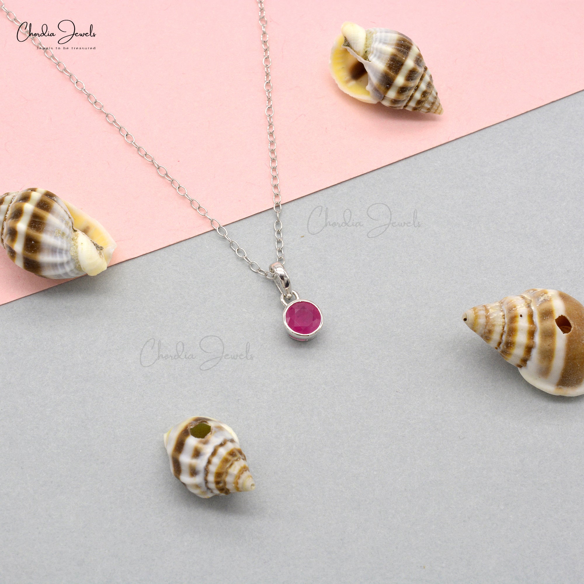 Natural Burma Ruby Bezel Set Pendant In 14k White Gold Solitaire Handmade Jewelry