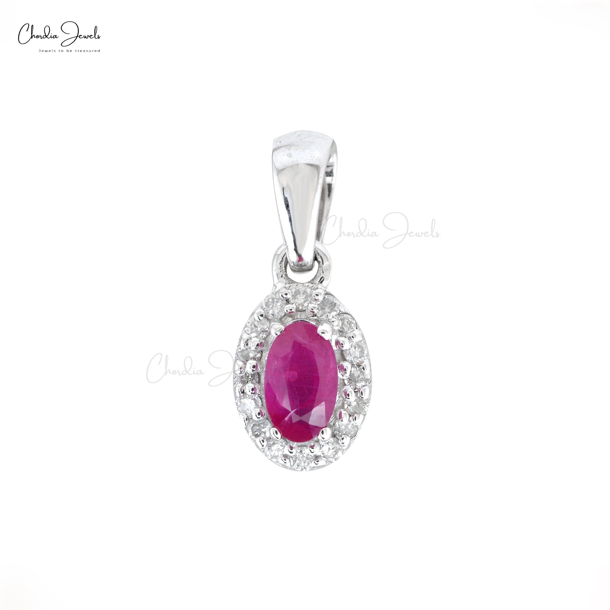 Minimalist Natural Diamond Halo Pendant 14k Real White Gold Dainty Necklace Pendant Genuine Red Ruby Gemstone Jewelry Bridesmaid Gift