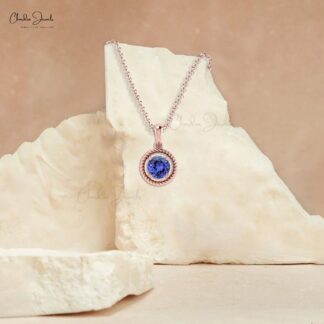 Fine jewelry Tanzanite Spiral Pendant with natural tanzanite gemstone