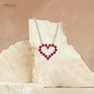 Natural Pink Tourmaline Chain Necklace With 1 Ct Gemstone Bead Set In 14k Real Gold Jewelry