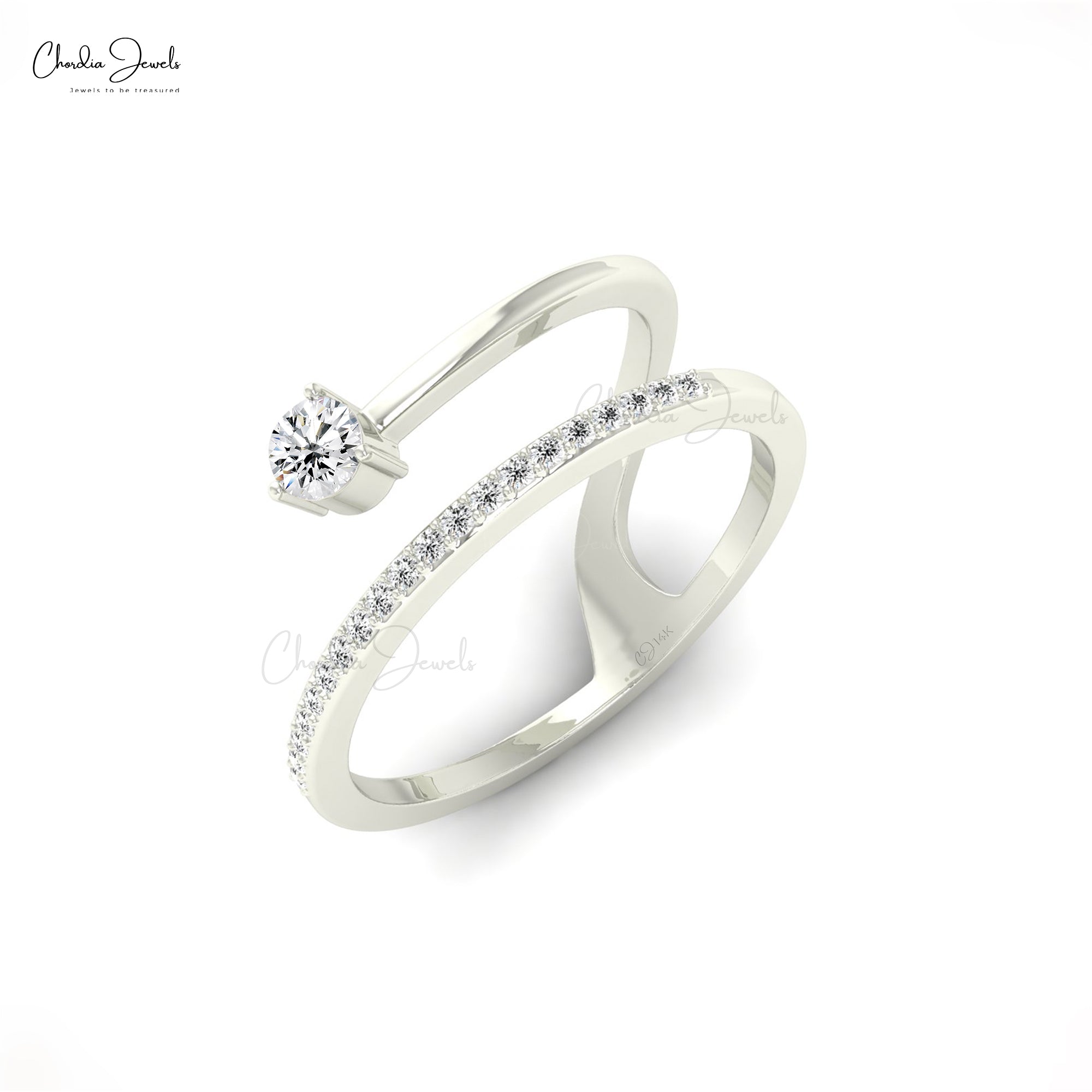 Brilliant Cut Shooting Star Ring In 14k Solid Gold White Diamond Dainty Women Ring
