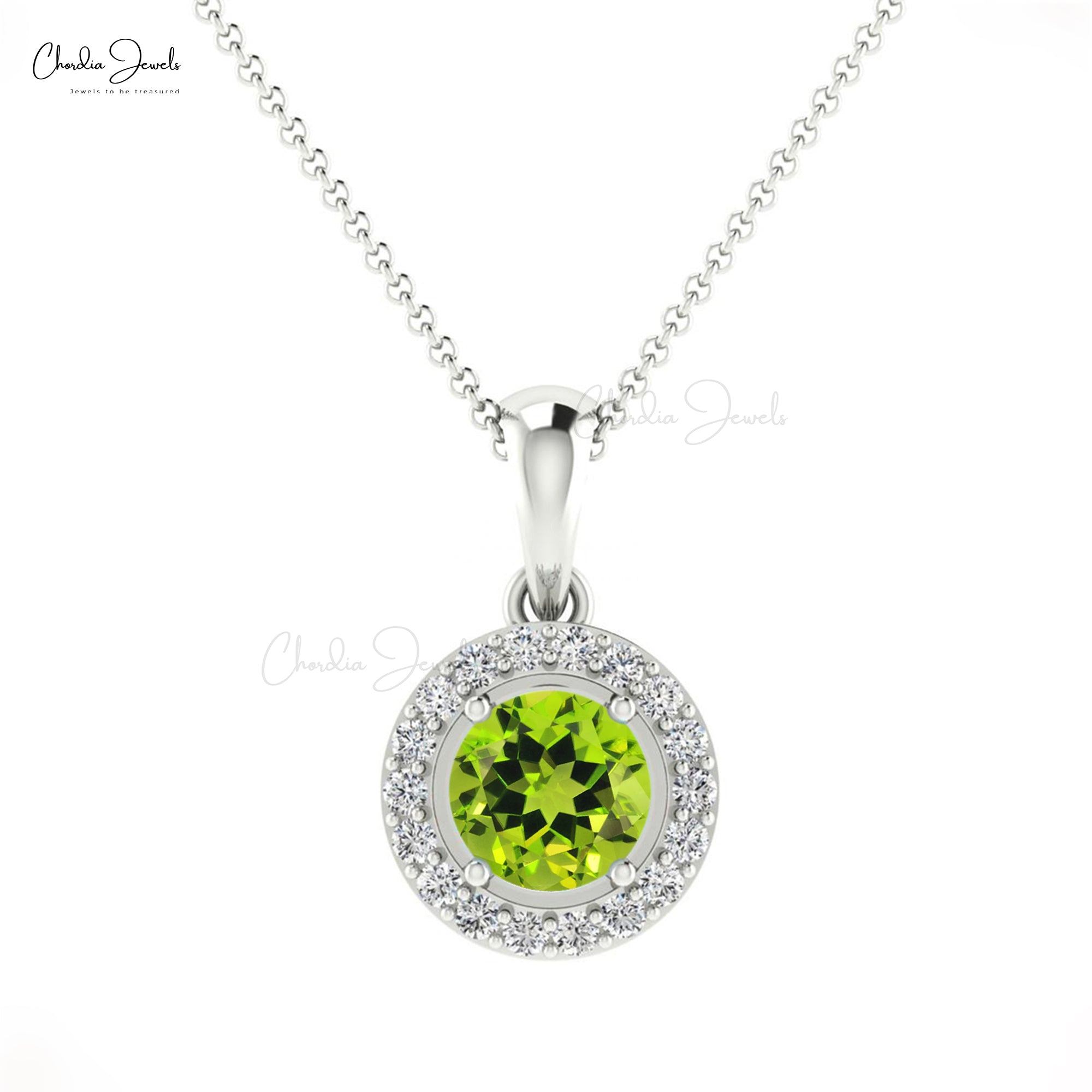 Brilliant Cut Halo Pendant in 14k Solid Gold Citrine And Diamond Dangle Necklace