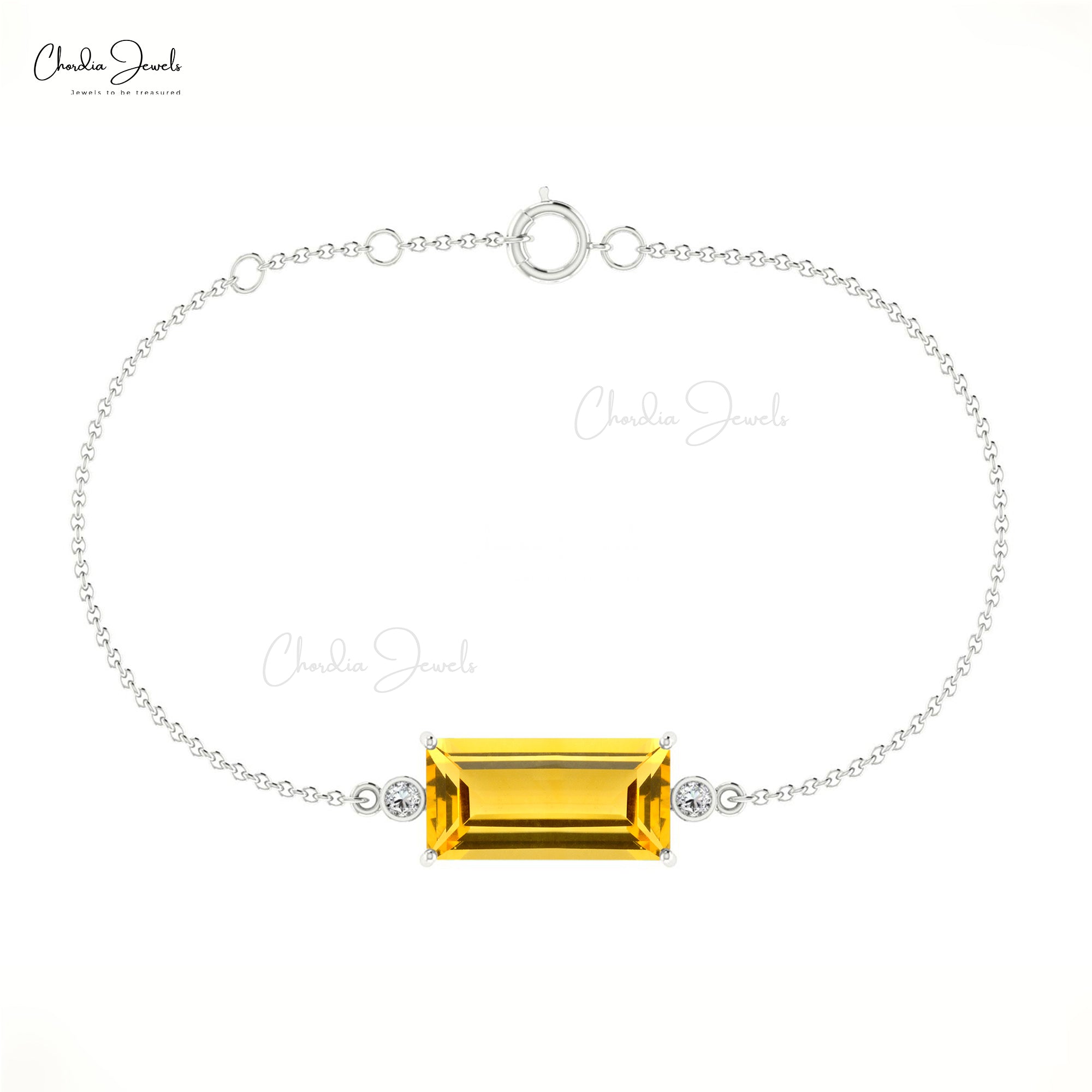 Yellow Citrine November Birthstone Bracelet Natural Baguette Cut Gemstone Grace Jewelry 14k Solid Gold Dainty Bracelet For Her