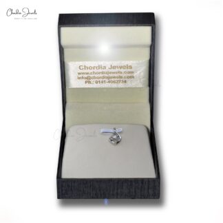 Single Stone Unique Locket In 14k Pure White Gold Diamond Solitaire Daughter Pendant
