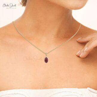 Dangle 2 Stone Pendant With 12x7mm Pink Tourmaline And Diamond 14k Yellow Gold Necklace