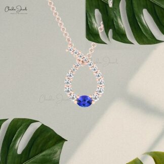 Dual Birthstone Twisted Pendant With 0.19 Ctw Tanzanite And Diamond 14k Pure Gold Pendants