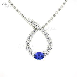 Dual Birthstone Twisted Pendant With 0.19 Ctw Tanzanite And Diamond 14k Pure Gold Pendants