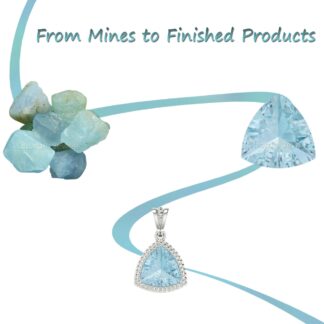 Natural Aquamarine Tear Drop Pendant 2.00 Carat 14k Solid Gold White Diamond Pendant