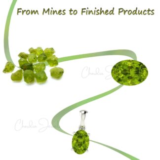 Natural Peridot Halo Necklace With 4mm Gemstone And Diamond 14k Real Gold Jewelry