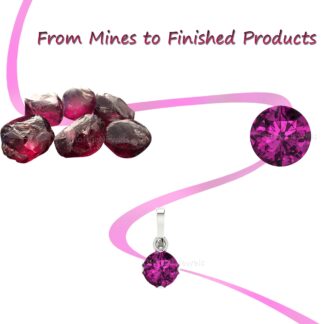 Natural Rhodolite Garnet Pendant in 14k Solid Gold