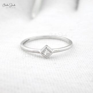Solitaire Wedding Ring In 14k White Gold G-H Diamond April Birthstone Promise Rings