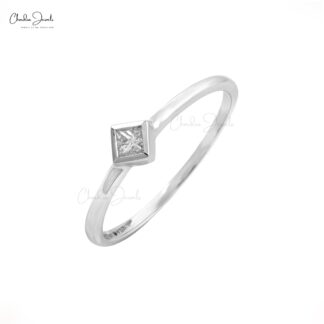 Solitaire Wedding Ring In 14k White Gold G-H Diamond April Birthstone Promise Rings