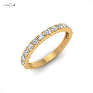 0.51 Carats G-H White Diamond Half Eternity Wedding Band