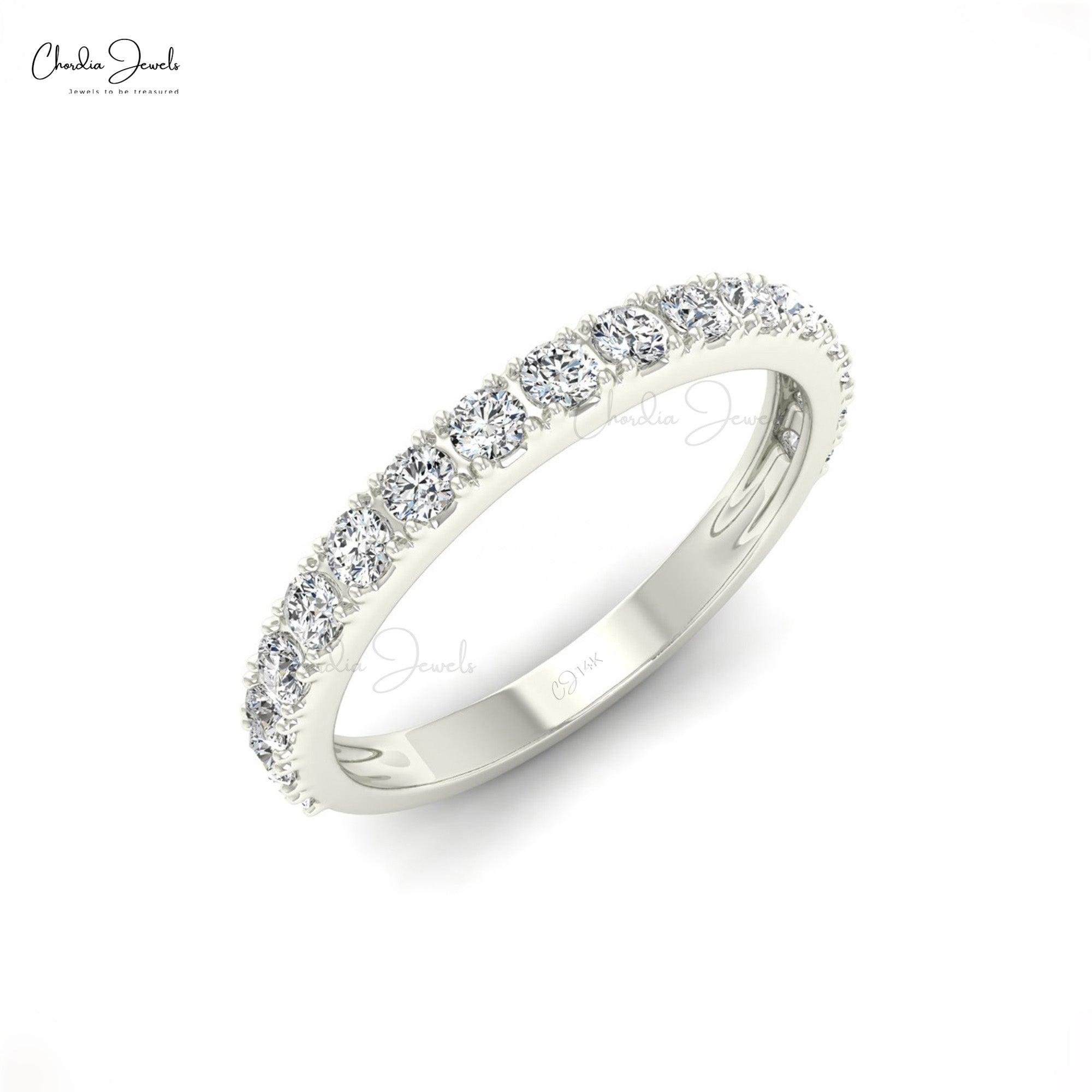 0.51 Carats G-H White Diamond Half Eternity Wedding Band