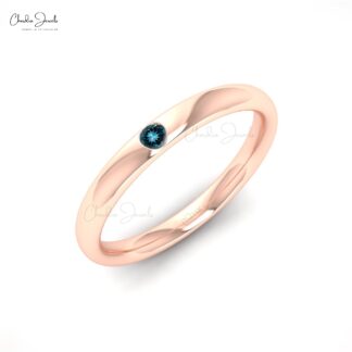 Classic Round Flush-Set London Blue Topaz Solitaire Ring