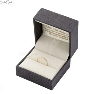Baguette Stackable Ring In 14k Real Yellow Gold White Diamond Engagement Rings For Her