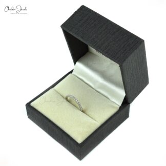 Dainty Half Eternity Band With 1.5mm Diamond Pave Set In 14k White Gold Wedding Ring