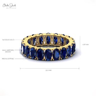 Classic Blue Sapphire Eternity Band for Wedding or Anniversary