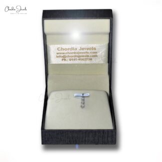 Trilogy Dangle Pendant With 2.2mm G-H Diamond Prong Set In 14k White Gold Necklace