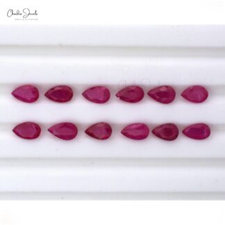 High Quality Natural Ruby Faceted Pear Cut 4x3mm, 1 Piece