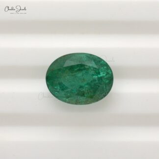 5.30 Carat Genuine Zambian Oval Faceted Cut Emerald Gemstone Wholesaler from India, 1 Piece
