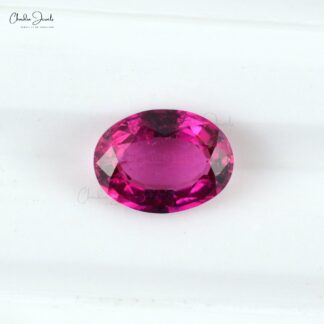 Oval Faceted AAA Rubellite Tourmaline 0.9 Carat Top Grade Gemstone for Earrings, 1 Piece