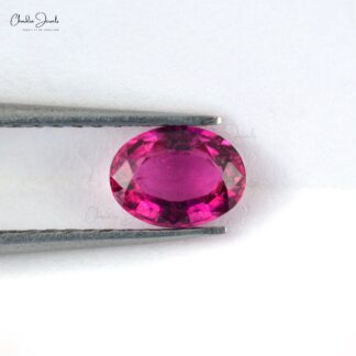 Oval Faceted AAA Rubellite Tourmaline 0.9 Carat Top Grade Gemstone for Earrings, 1 Piece