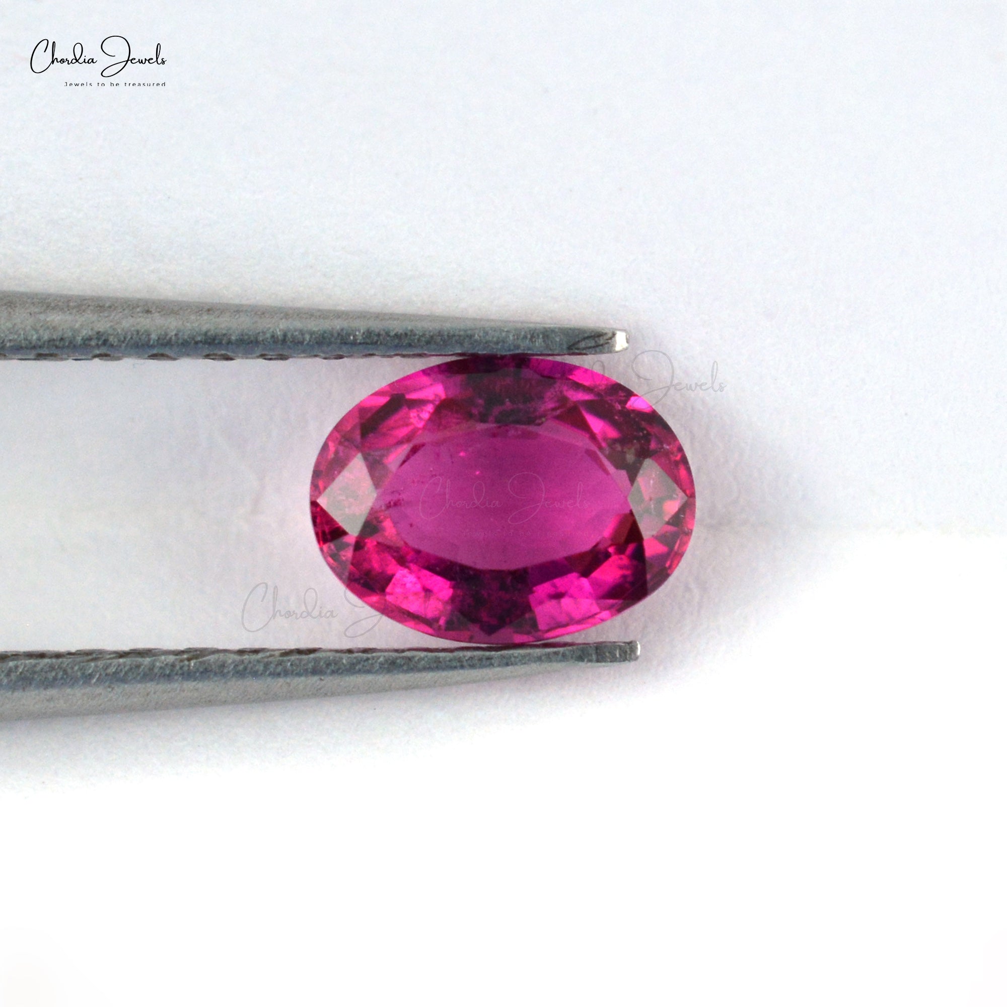Oval Faceted AAA Rubellite Tourmaline 0.9 Carat Top Grade Gemstone for Earrings, 1 Piece
