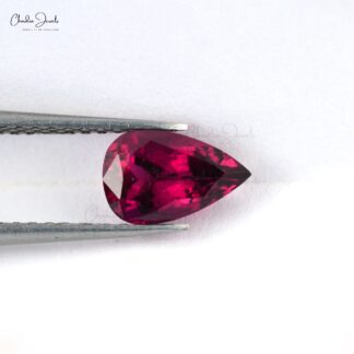 High Quality 1.85 Carat Pear Cut Rubellite Tourmaline Semi Precious Gemstone, 1 Piece