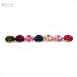 7x5mm All Color Multi Tourmaline Oval Cut Wholesale Lot, 1 Piece