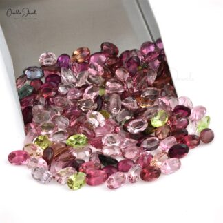7x5mm All Color Multi Tourmaline Oval Cut Wholesale Lot, 1 Piece