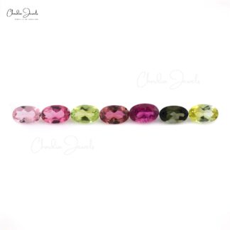 100% Natural Multi Tourmaline 5x3mm Oval Cut For Gemstone Jewelry, 1 Piece