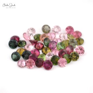 8mm AAA Grade Multi Tourmaline Round Cut For Pendant, 1 Piece
