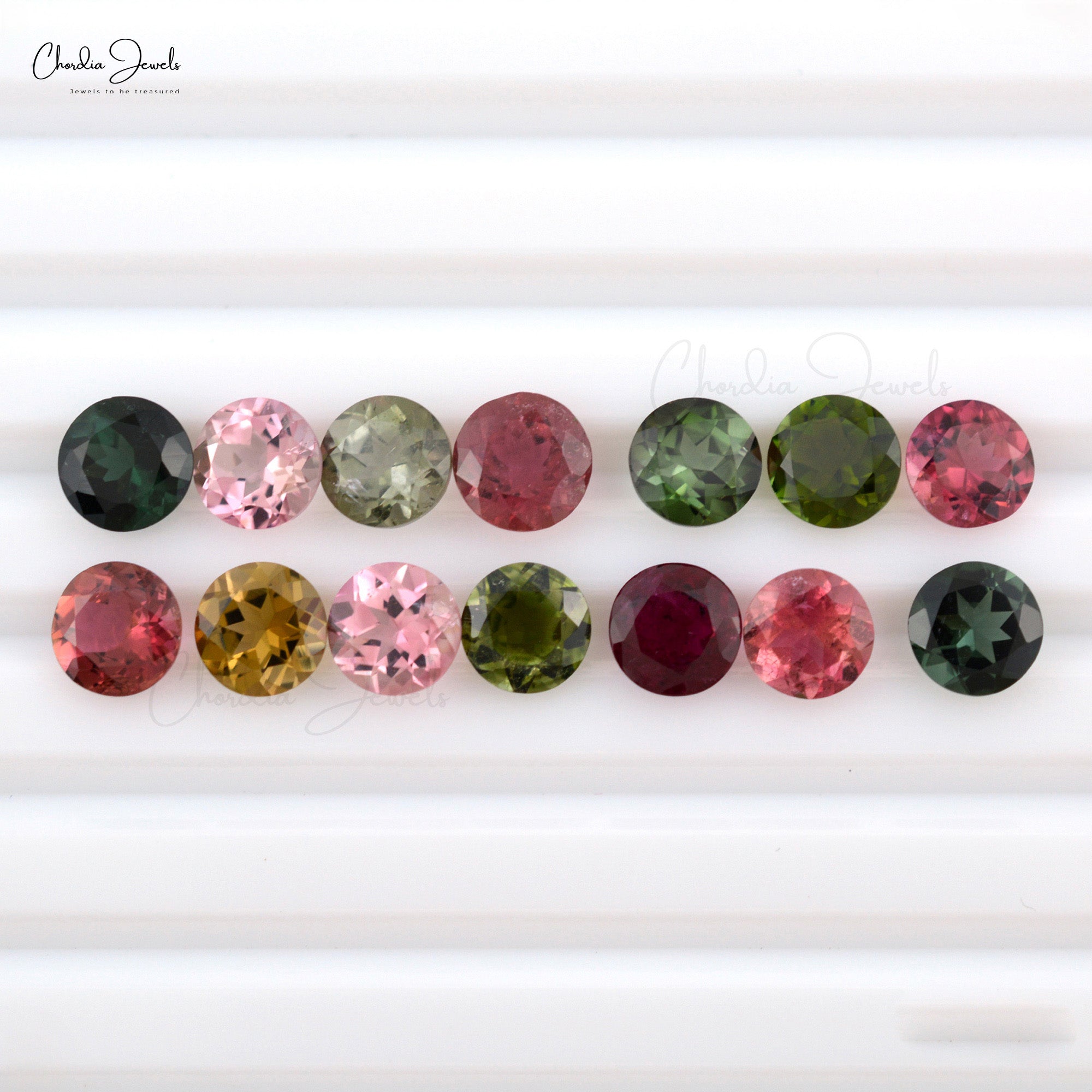 8mm AAA Grade Multi Tourmaline Round Cut For Pendant, 1 Piece
