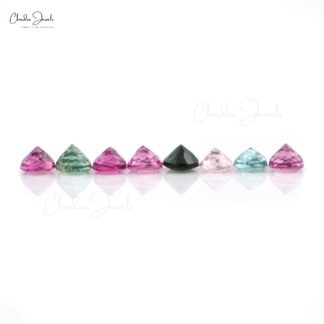 Top Quality Multi Tourmaline 3mm Round Brilliant Cut Loose Gemstone For Jewelry,1 Piece