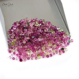 Top Quality Multi Tourmaline 3mm Round Brilliant Cut Loose Gemstone For Jewelry,1 Piece