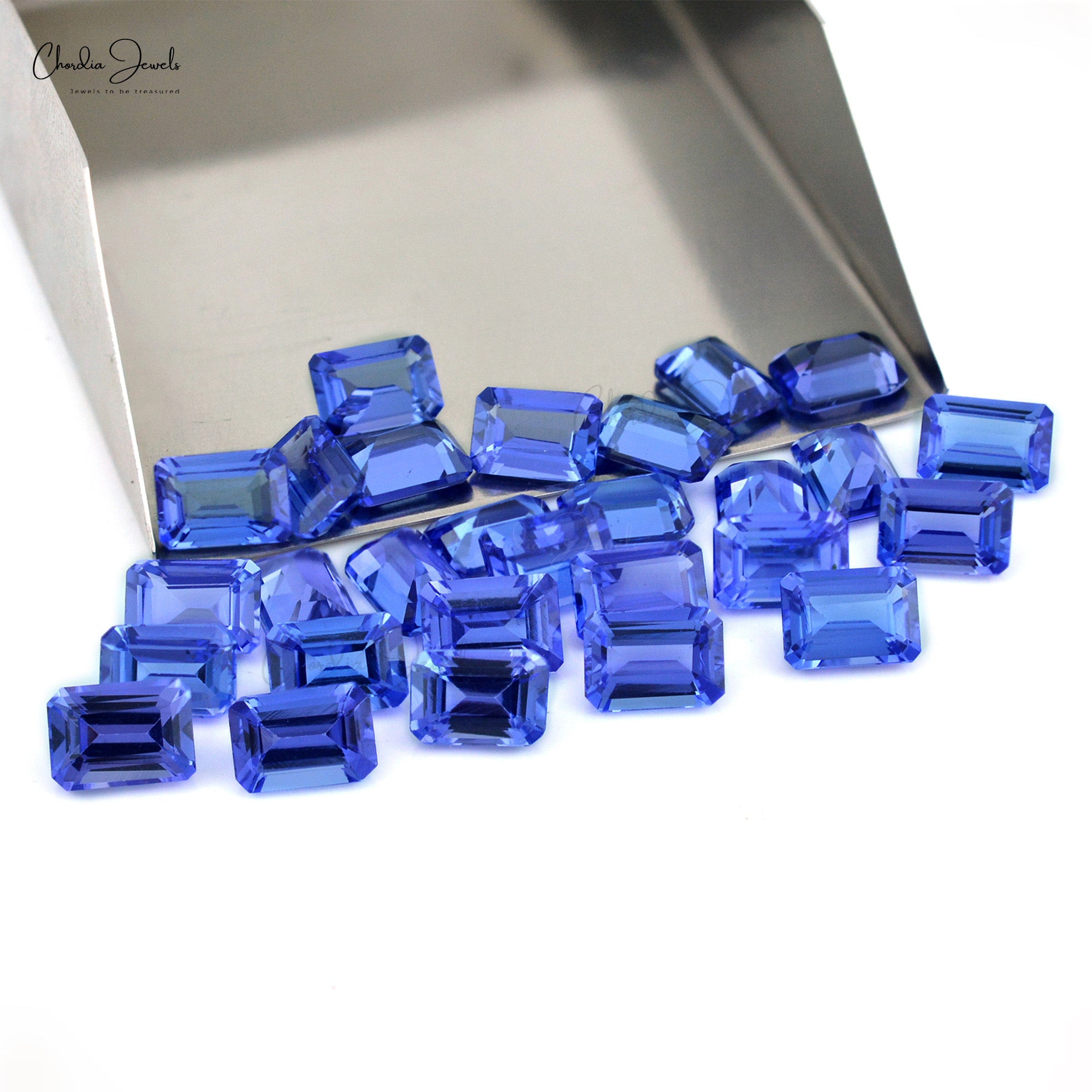 Blue Tanzanite Genuine AAA Grade Octagon Cut Gemstone for Making Rings, 1 Piece
