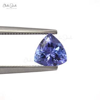 2.61 Carats Tanzanite 7X7MM Trillion Cut Natural Gemstone For Earring, 2 Piece