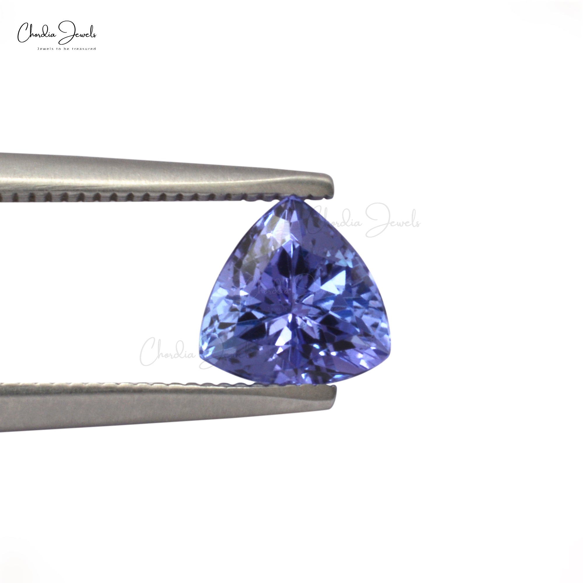 2.61 Carats Tanzanite 7X7MM Trillion Cut Natural Gemstone For Earring, 2 Piece